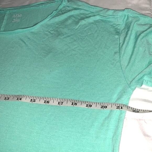 A.N.A Womens Mint Green 3/4 Sleeve High-Low Top L 100% Rayon Casual Loose Fit - Picture 6 of 6